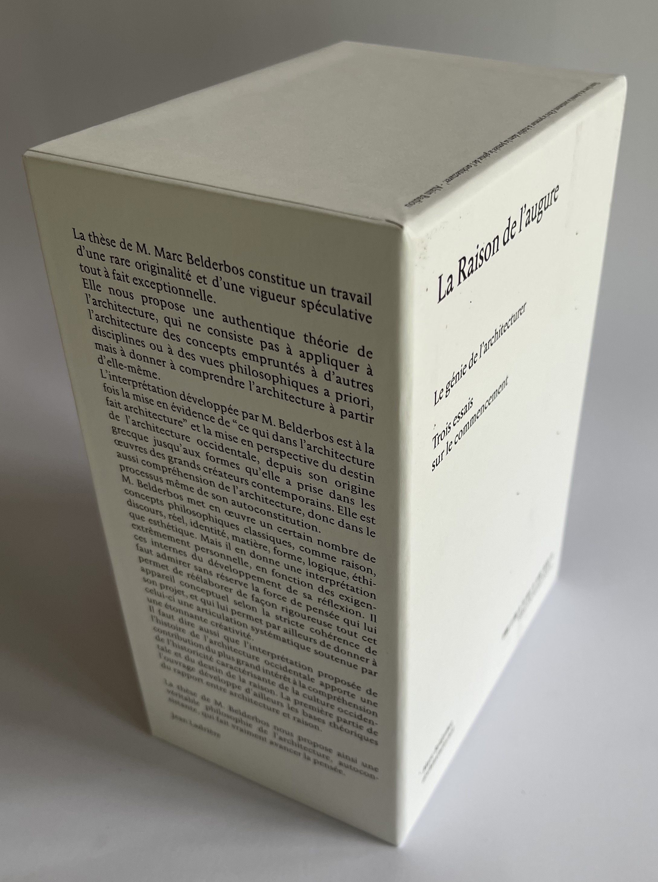 La Raison de l'augure   Marc Belderbos